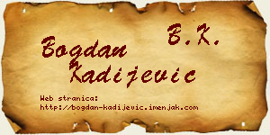 Bogdan Kadijević vizit kartica